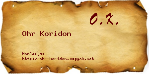 Ohr Koridon névjegykártya